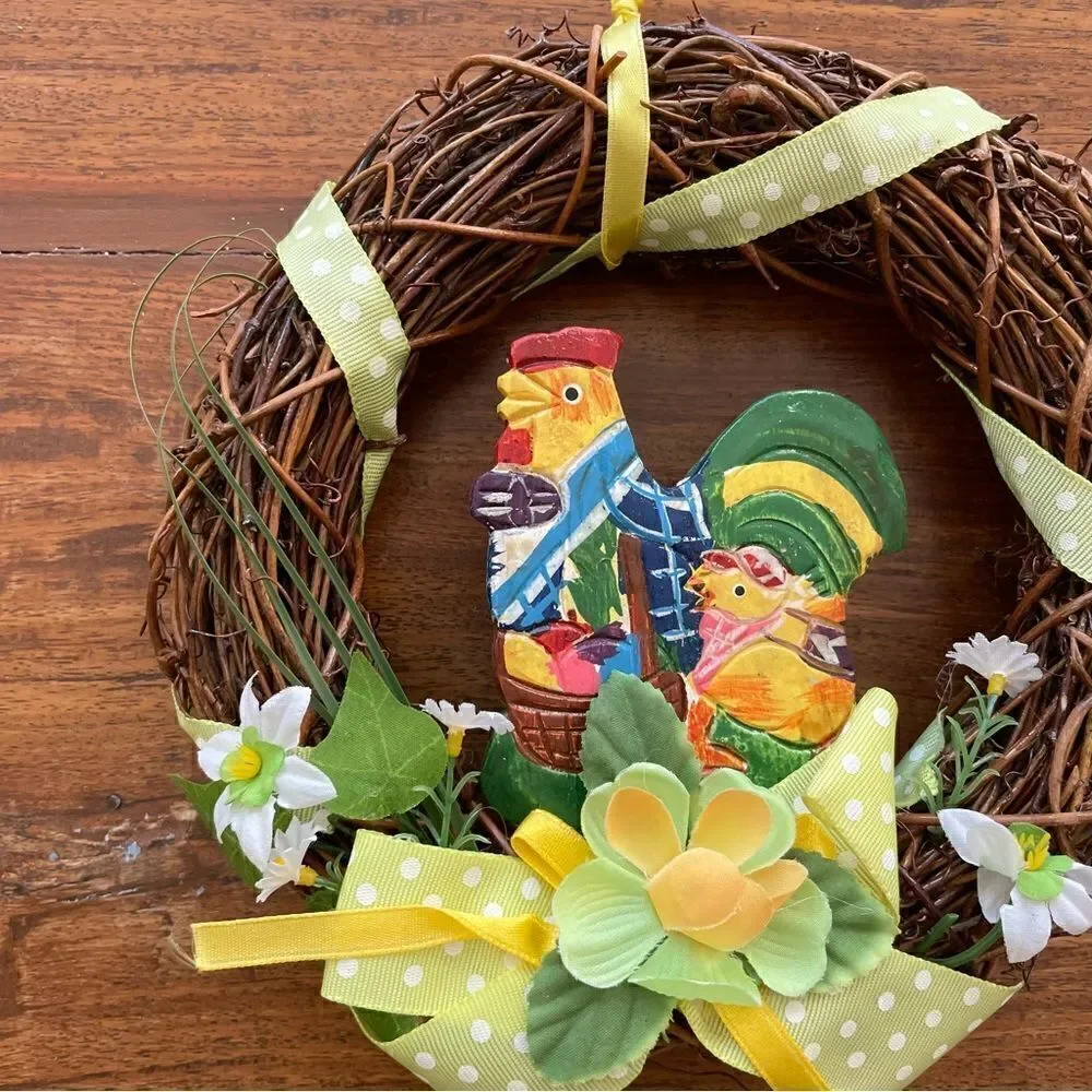 Spring/ Easter Wreath Small Vintage 90s